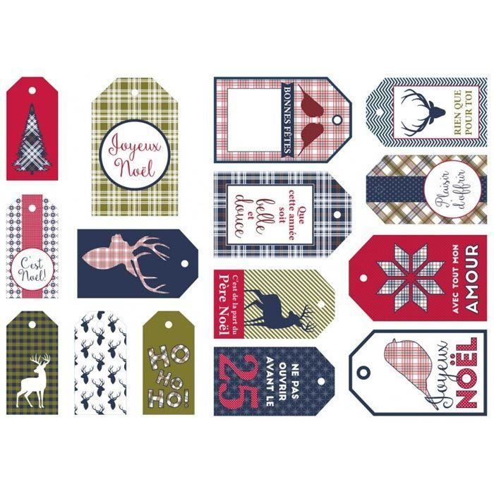 15 étiquettes de Noël - Ecossais