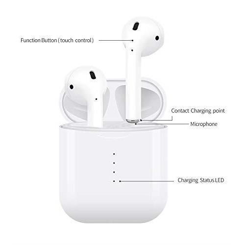 Casque Bluetooth I10 TWS, Casque Bluetooth à commande tactile 5.0 Couplage audio stéréo automatique - 5pcs
