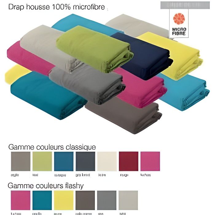 DRAP HOUSSE MICROFIBRE 160X200 CM GRIS FONCE