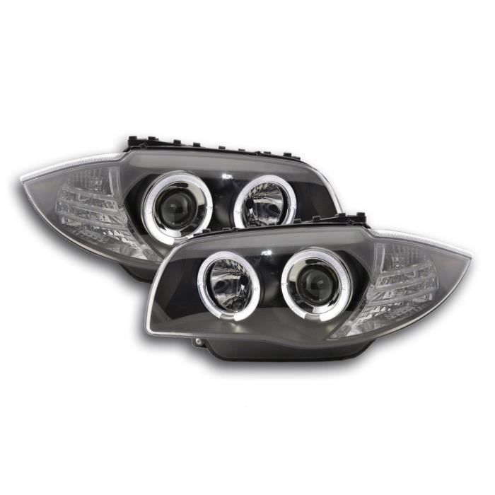 Paire de feux phares Design BMW serie 1 E87-E81 04-11 Noir-33595418