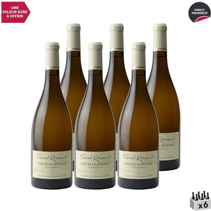Pouilly-Fuissé Vieilles Vignes Blanc 2019 - Lot de 6x75cl - Domaine Pascal Renaud - Vin AOC Blanc de Bourgogne