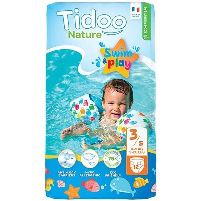 Tidoo Swim & Play Couches de Bain Taille 3 12 couches jetables