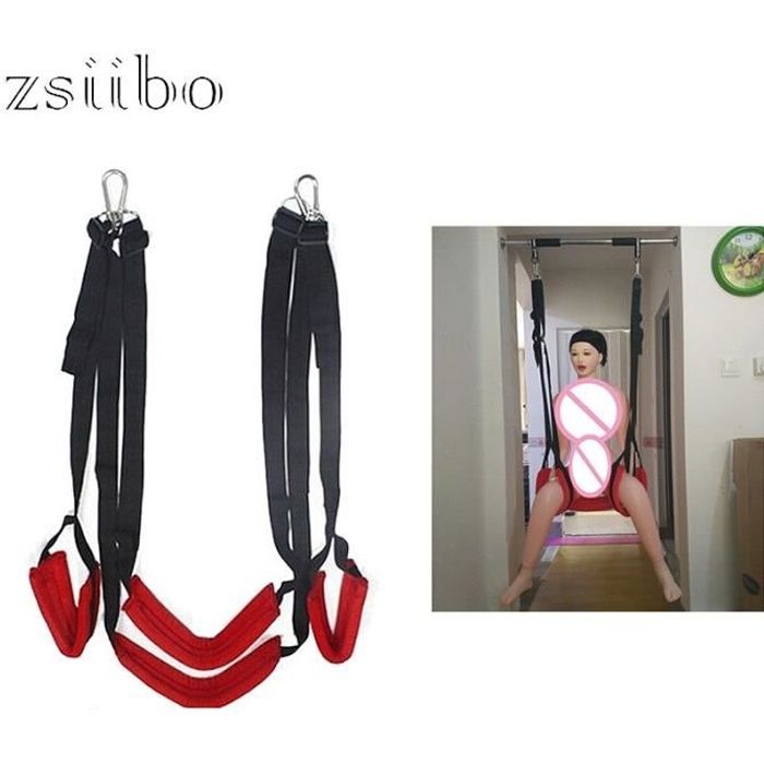 Balançoire sexuelle souple , meubles pour jeux sexuels, Bandage fétichiste, chaises de jeux pour adultes, porte susp red -HS1036