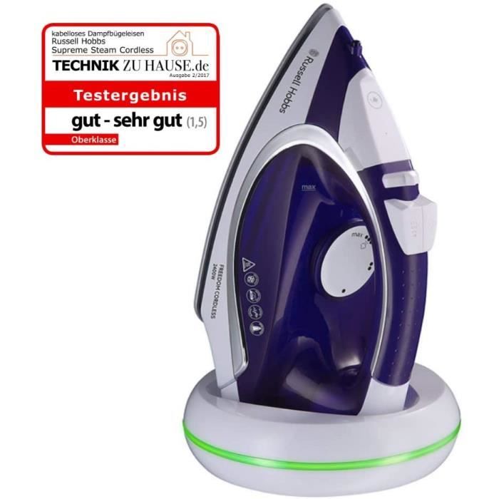 Russell Hobbs 23300-56 Fer à Repasser Vapeur 2400W SupremeSteam, Sans Fil, Puissant, Fonction Pressing