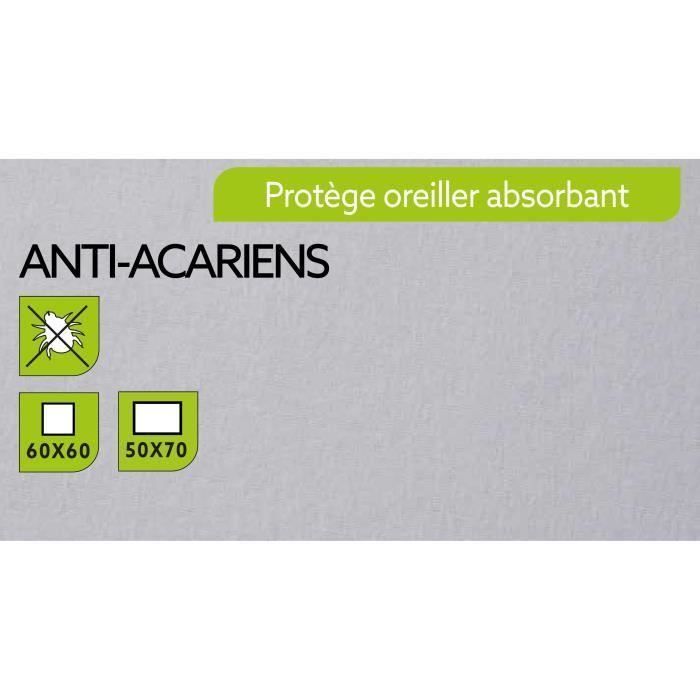 TODAY Protège Oreiller Absorbant Anti-Acariens 50x70cm - 100% Coton (Lot de 3)