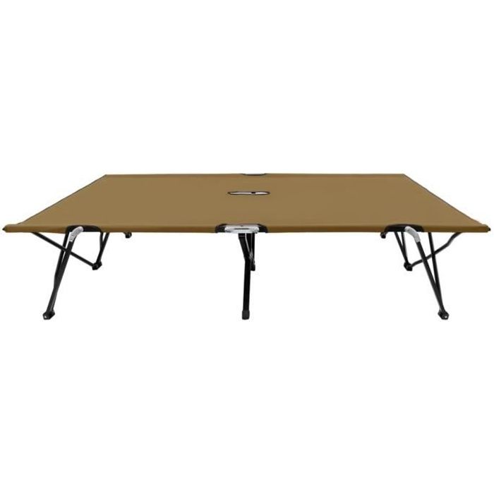 LIT DE CAMP - QID Chaise longue pliable 2 places Taupe Acier