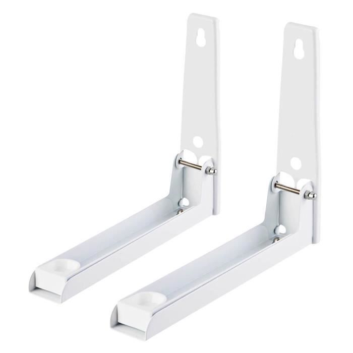 support micro-onde Mur monter pliable extensible four grille blanc