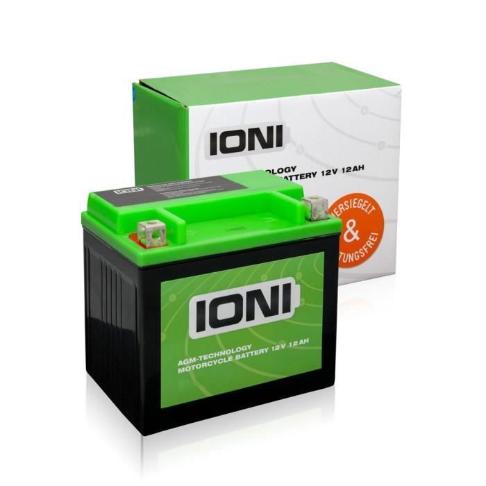 IONI - Batterie 12V 12Ah AGM IONI (YTX12-BS similaire) (étanche - (...)
