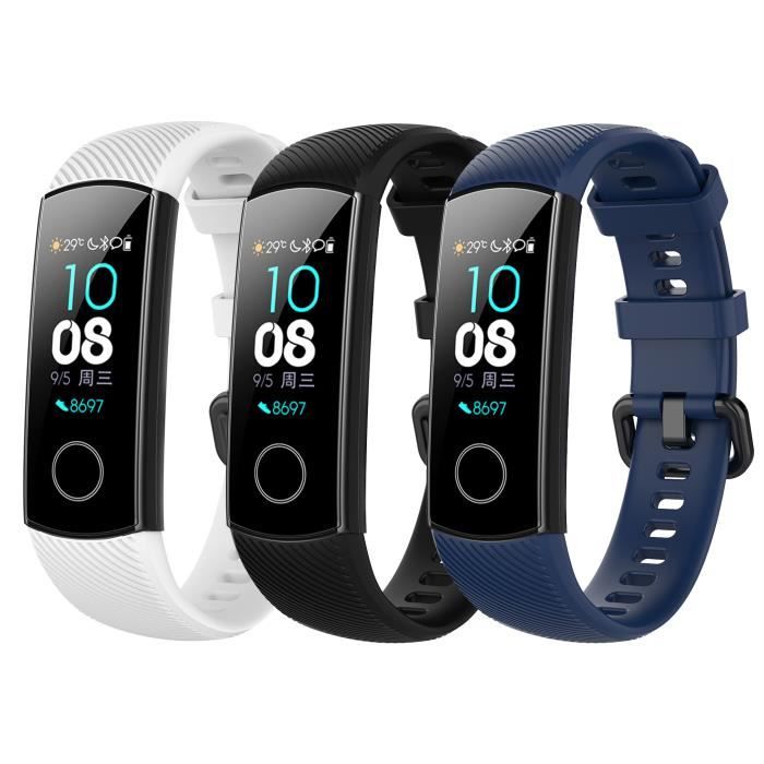 Bracelet Compatible pour Honor Band 5/Honor Band 4,Bracelet en Silicone de Sport Sangles de Remplacement pour Hommes Femmes