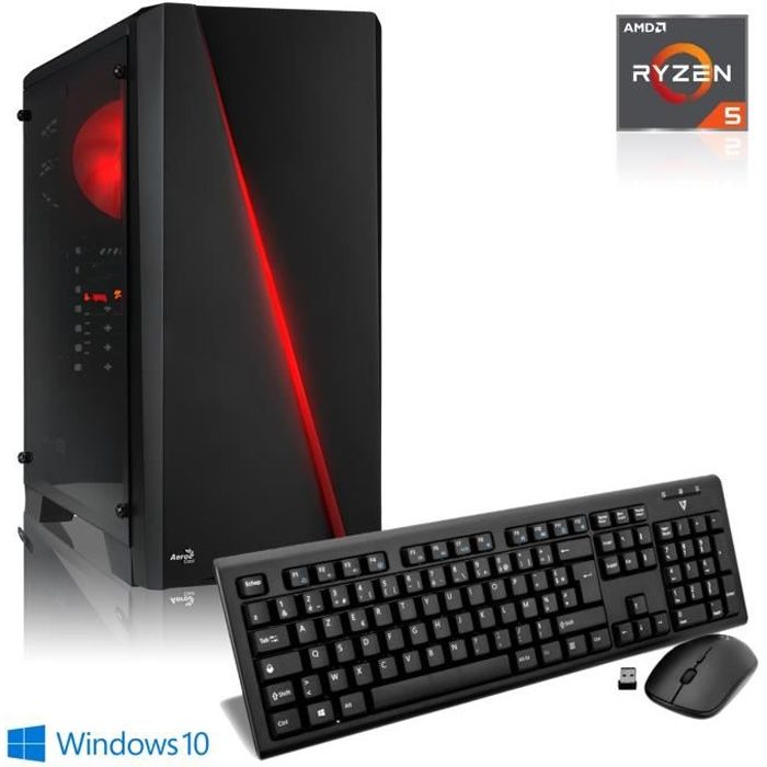 MEMORY PC Gamer | AMD Ryzen 5 3600 | GTX 1650 | Windows 10 Pro | WiFi | Clavier + souris | 16 Go RAM | 240 Go SSD