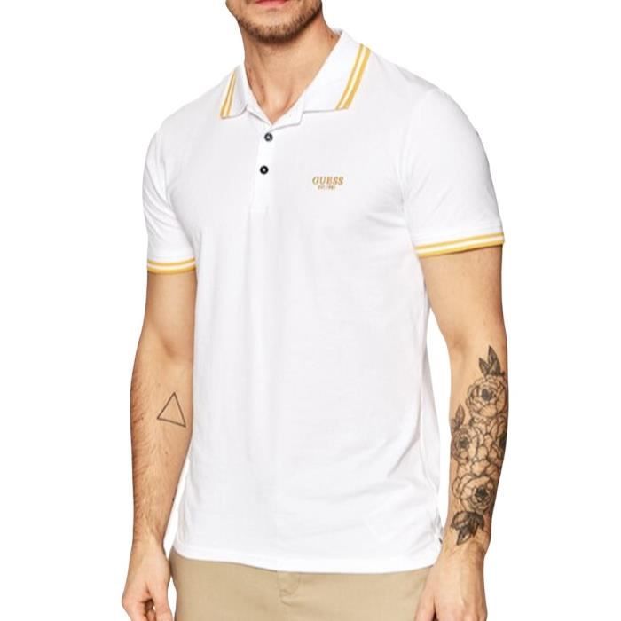 Polo Guess Vintage logo Blanc Homme