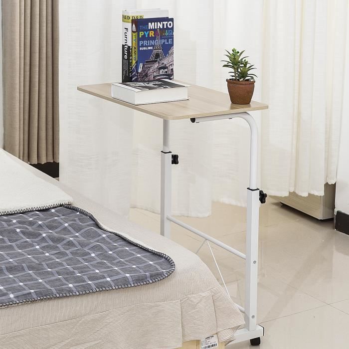 NEUFU Table de Lit et Canapé Sur Roulettes Support Pliant Ordinateur Portable Table d'appoint Mobile