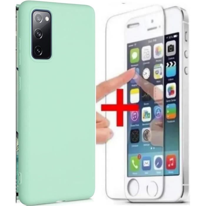 Samsung Galaxy A51 Verre Trempé Et Coque Vert Silicone Souple Mat Douce Housse Etui Pour Samsung Galaxy A51