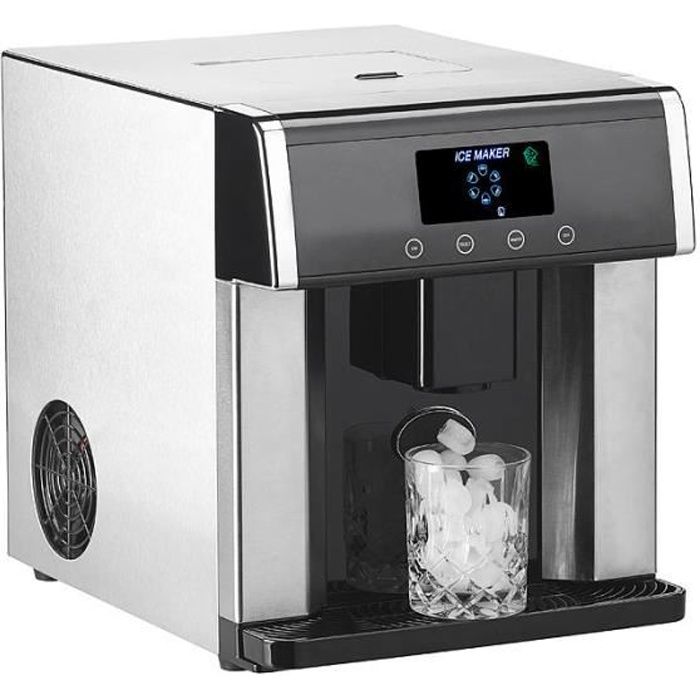 Machine à glaçons et distributeur d'eau avec écran et boîtier en acier inoxydable EWS-2350