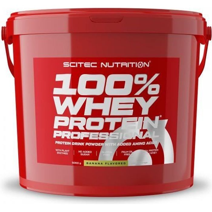 Scitec Nutrition 100% Whey Protein Professional Redesign, 5000 g Eimer (Banane)