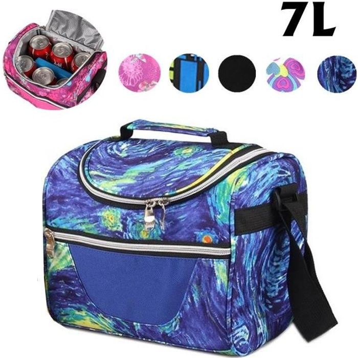 TEMPSA 7L Sac à Lunch Portable pour Enfants Pack de Préservation de Pique-nique en Plein Air bleu