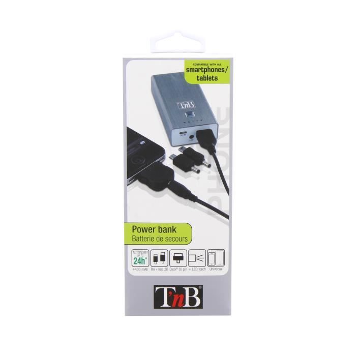 Batterie universelle de recharge pour smartphone et tablette Elle est livrée avec un câble possédant 3 embouts interchangeables :...