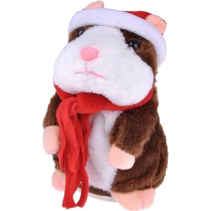 Mignon électrique PET Talk Hamster Répète Ce Que Vous Dites Peluche Animal Bébé Jouet Cadeau Meilleur Noël Cadeau - Noël Brun Fonçe