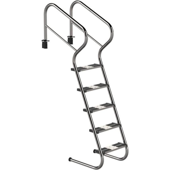 Escalier de piscine - En acier inoxydable - 5 marches