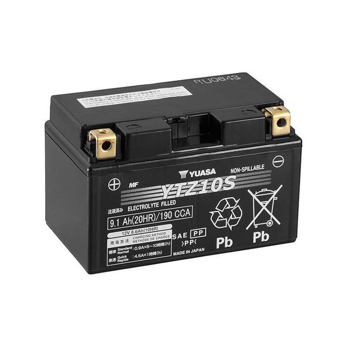 Batterie Yuasa pour Moto Honda 929 Cbr Rr Fireblade 2000 à 2001 YTZ10-S / 12V 8Ah