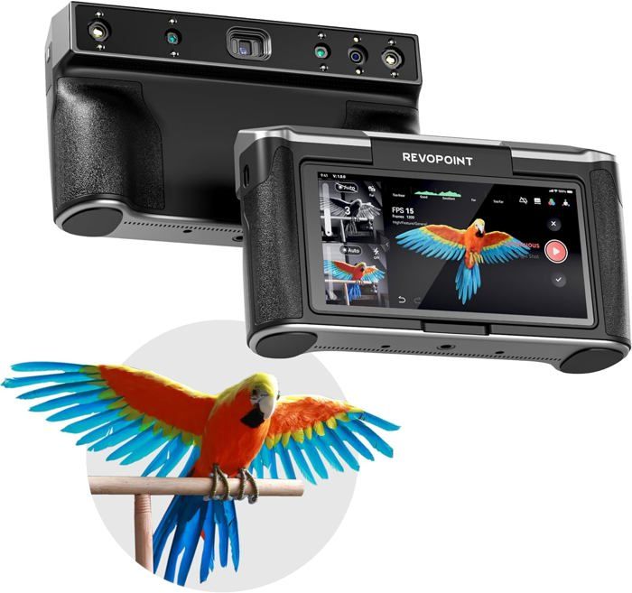 Revopoint MIRACO Scanner 3D Portable 32 Go précision 0,02mm pour imprimante 3D, avec WiFi, écran réglable à 180°, Batterie 5000 mAh