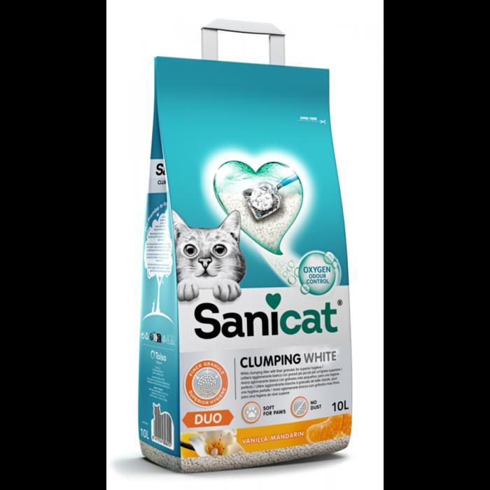 Comparer les prix de SANICAT LITIÈRE Agglomérante BLANCHE DUO POUR CHAT 10 L