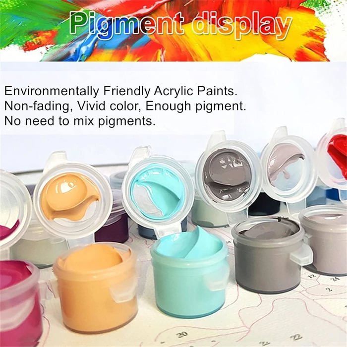 THISIT kit per dipingere con i numeri,Lago,alberi,erba-40 * 50 cm senza cornice