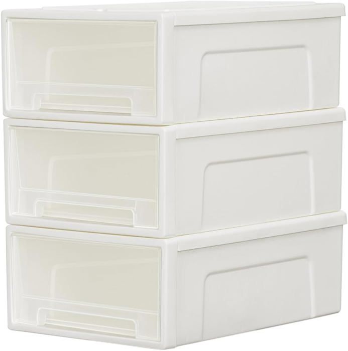 4 Paniers De Rangement Ouverts Cetomo 5L - Blanc, Plastique, Avec Poignées, 28.5x22x9cm