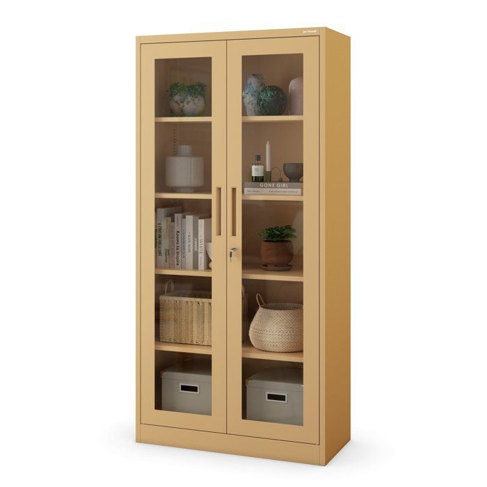 Armoire vitrine AMELIA 900 x 1850 x 400 mm Fresh Style: beige