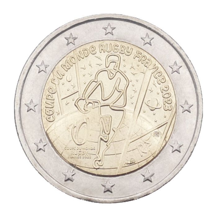 2 EUROS COMMÉMORATIVE France 2023 Coupe du Monde de Rugby BE EUR 42,90