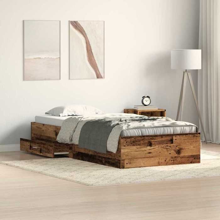 vidaXL Cadre de lit Bois Ancien 100 x 200 cm Bois dingénierie 3333981