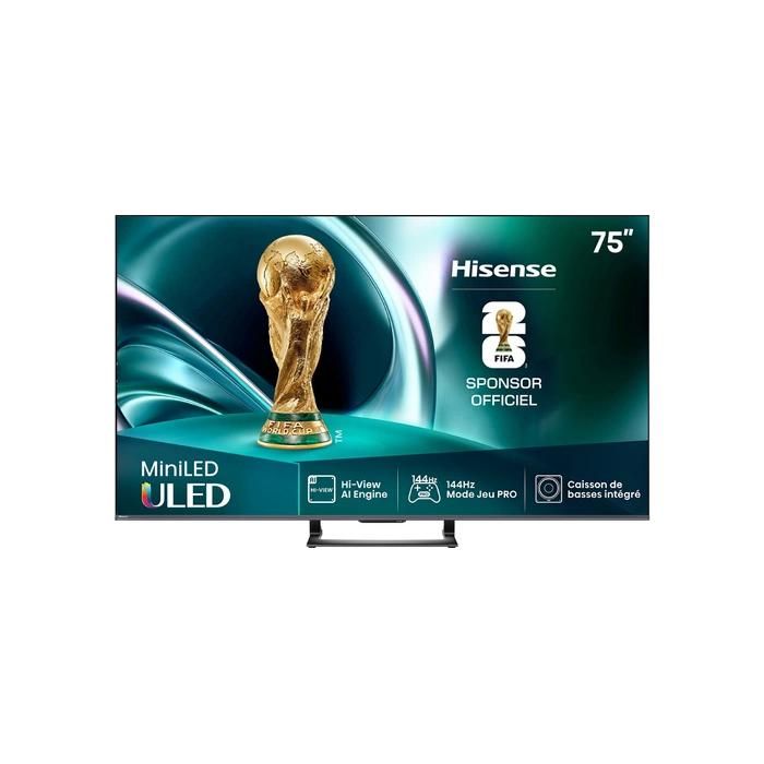 TV ULED MiniLed Hisense 4K UHD 75U79Q 189 cm 2025 - vue 4