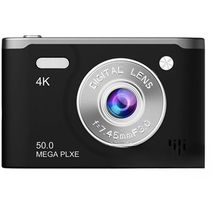 Appareil photo numérique résolution 4K 0.3 MP écran HD 24 pouces zoom 8x flash intégré convient aux débutants noir