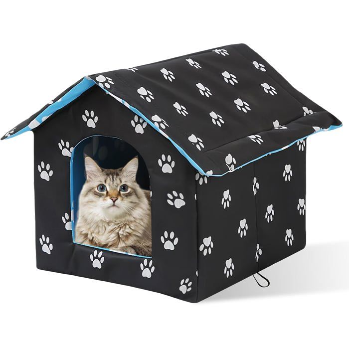 Niche dextérieur pour chat - MICH - Imperméable - Pliable - Facile à laver - 36x26x14 cm - Résistant aux intempéries