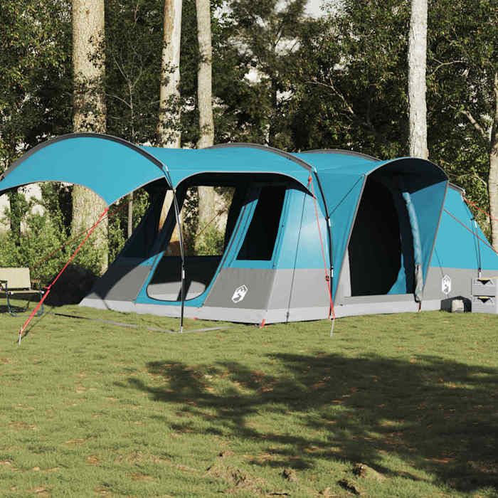 Tente de camping tunnel - vidaXL - 5 personnes - Imperméable - 475/595x330x203 cm - 2 chambres - 1 salon - Porche