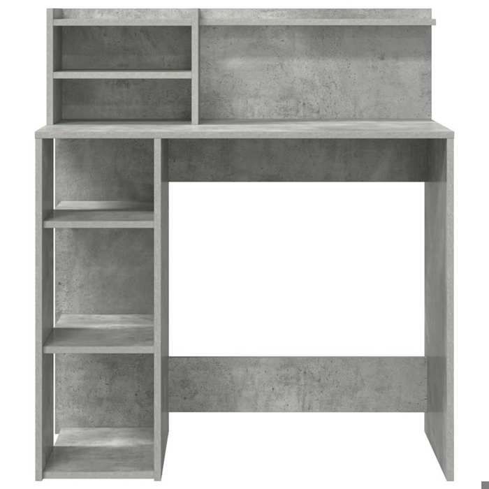 Bureau BURKE Gris Table à écrire - 1 PERSONNE - Gris béton 90x48x101 5 cm - Bois dingénierie BB1043