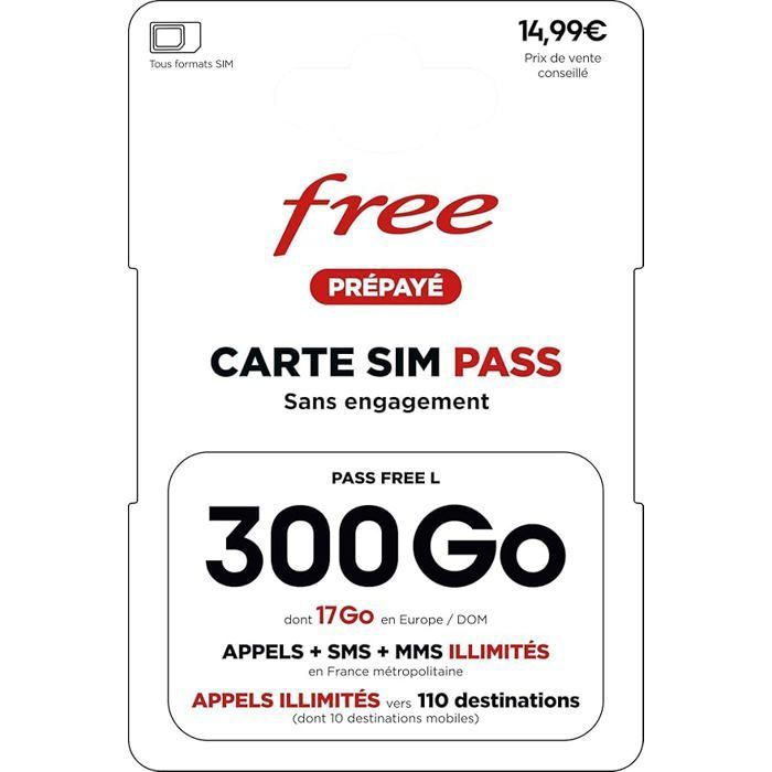 Lebara Carte SIM Prépayée 450 Go 5G SFR - Appels & SMS Illimités France + 60 Pays - 30 Jours