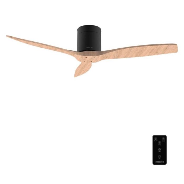 CECOTEC EnergySilence Aero 5400 – Ventilateur de plafond 52 (132 cm) Noir/LightWood Moteur DC 40W 6 vitesses - Cecotec