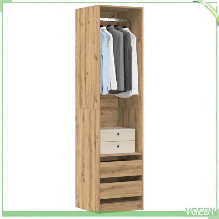 Garde-robe - 3318629 - Chêne artisanal - Bois dingénierie - 50 x 50 x 200 cm