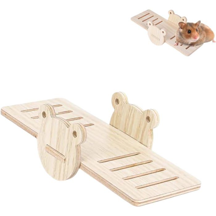 1 Jouet Pont à Bascule en Bois Accessoire Molaire pour Hamster Lapin Cochon dInde .