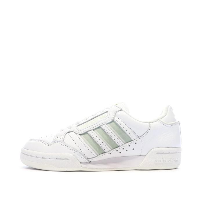 Baskets Blanc/Vert Femme Adidas Continental 80 Stripes