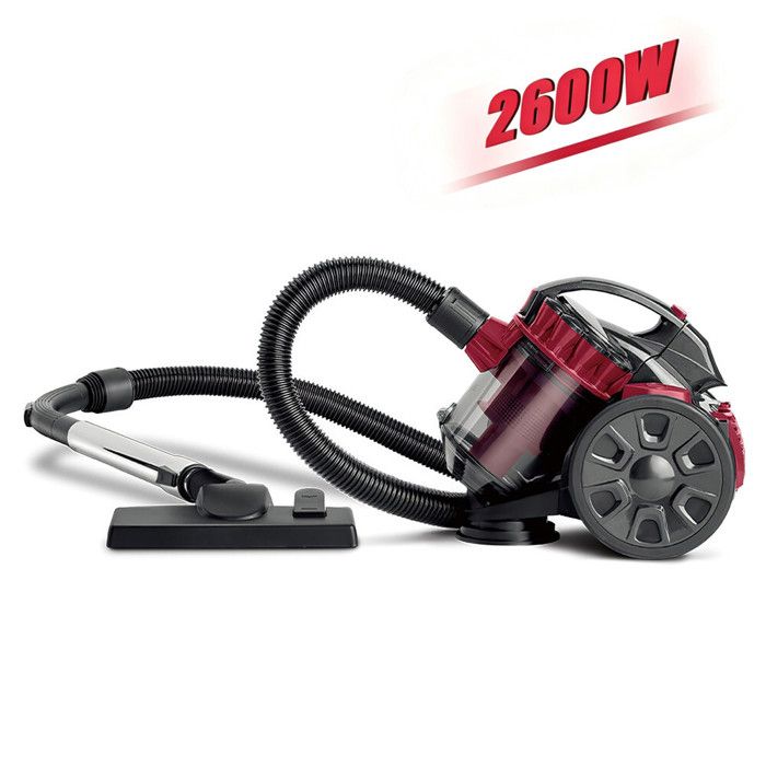 Aspirateur Aspirateur sans sac 2600W 1.5L Silencieux Aspirateur pour Tapis et Sols durs Câble 5 m Conception facile à démonter