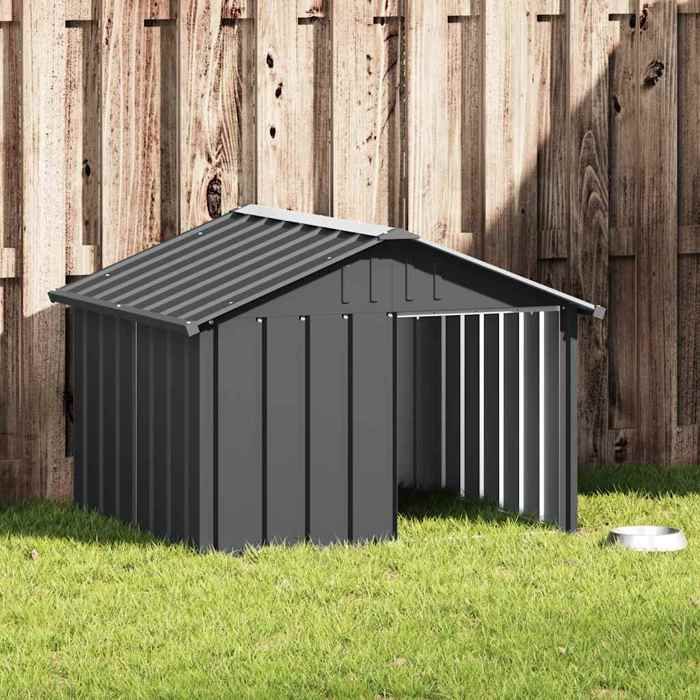Niche pour Chien - vidaXL - acier galvanisé - anthracite - 116 5 x 103 x 81 5 cm@jlc60i
