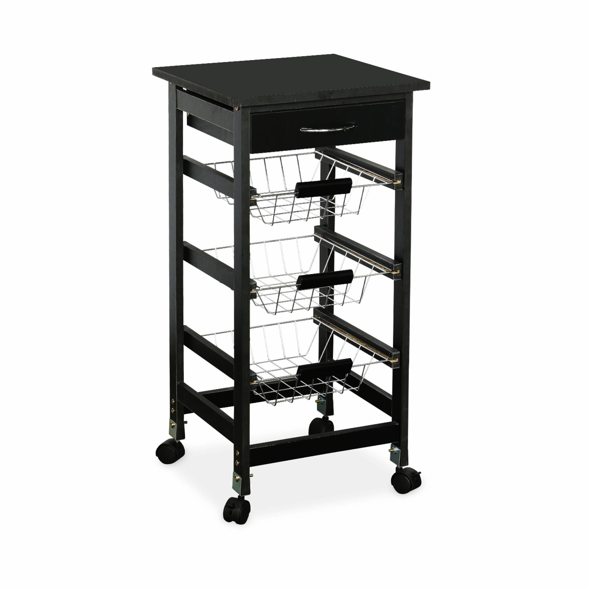 Tour De Rangement 5 étages Avec Roulettes - Desserte Mobile Pour Fruits, Légumes Et Rangement Cuisine - Blanc