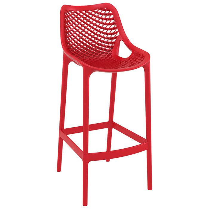 Tabouret de bar design - ALTEREGO - BROZER -Rouge - Plastique - 45x53x105 cm Tabouret de bar design - ALTEREGO - BROZER -Rouge - Plastique - 45x53x105 cm
