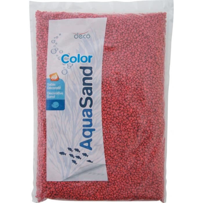 Meilleurs prix pour Sable décoratif. 2-3 mm . aqua Sand rouge framboise. 1 kg. pour aquarium