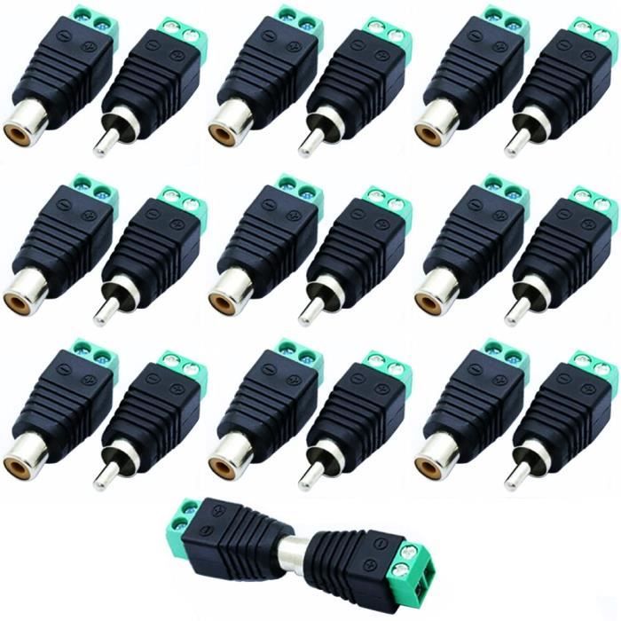 Connecteurs DC Prise Femelle 2.1 X 5.5 Mm - Lot De 20 Avec Capuchons Antipoussière, Pour Montage Sur Panneau, 30V 10A - 13