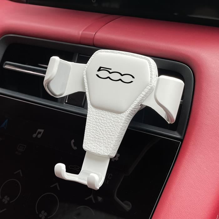 Pour Fiat 500 Blanc - Support de téléphone portable réglable pour grille d'aération de voiture, Support, Supp