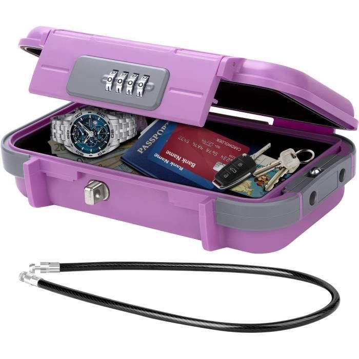 Coffre-fort Mini Portable Rose - Boîte De Sécurité à Clé Pour Bijoux Et Objets De Valeur