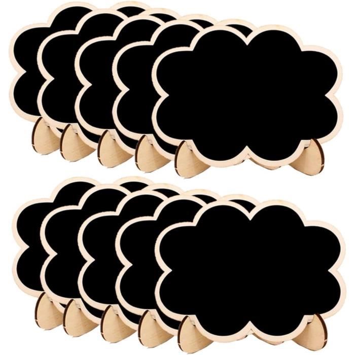 APACALI 12PCS Ardoise Craie, 22 X 15 CM Petits Tableaux Noirs Double Face Avec Supports En Bois, Mini Enseignes De Table Décoratives Pour Mariage, Anniversaire, Et Nourriture/Buffet